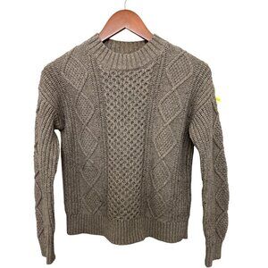 Banana Republic Knit Fisherman Cable Sweater Cotton Wool Pullover Beige Size Sma